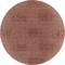 A round abrasive disc made of reddish-brown sandpaper with fine grain, suitable for woodworking or metalworking.