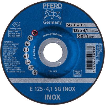 PFERD 62212423 Sg Inox Grinding disc (off-set) Diameter 125 mm Bore diameter 22.23 mm  10 pc(s)