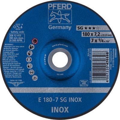 PFERD 62217632 Sg Inox Grinding disc (off-set) Diameter 180 mm Bore diameter 22.23 mm  10 pc(s)