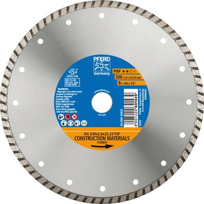 PFERD 68023222 Dg Psf Diamond cutting disc Diameter 230 mm Bore diameter 22.23 mm  1 pc(s)