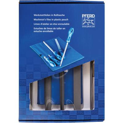 'Workshop Files in Roll Pouch' Packaging with blue files and screwdrivers on the front. Brand: PFERD.