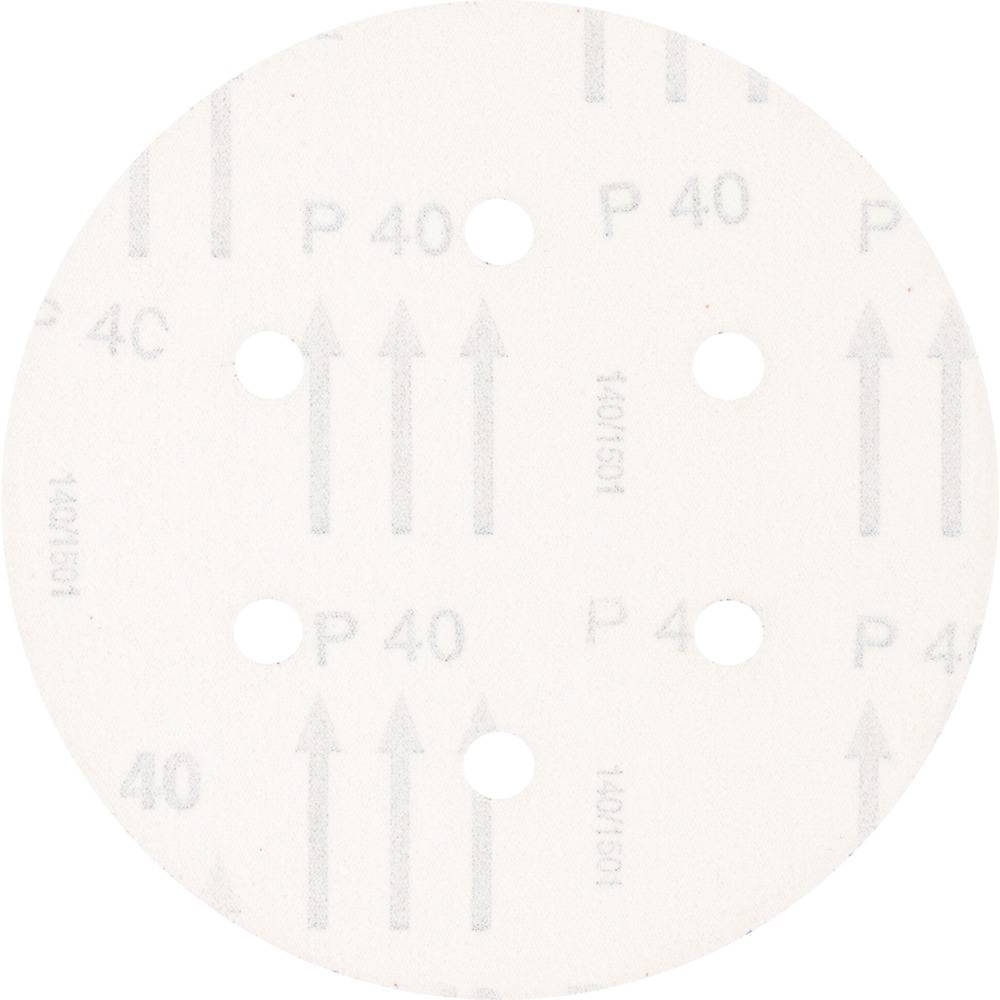 Round sandpaper with a hole pattern and the marking 'P 40'.