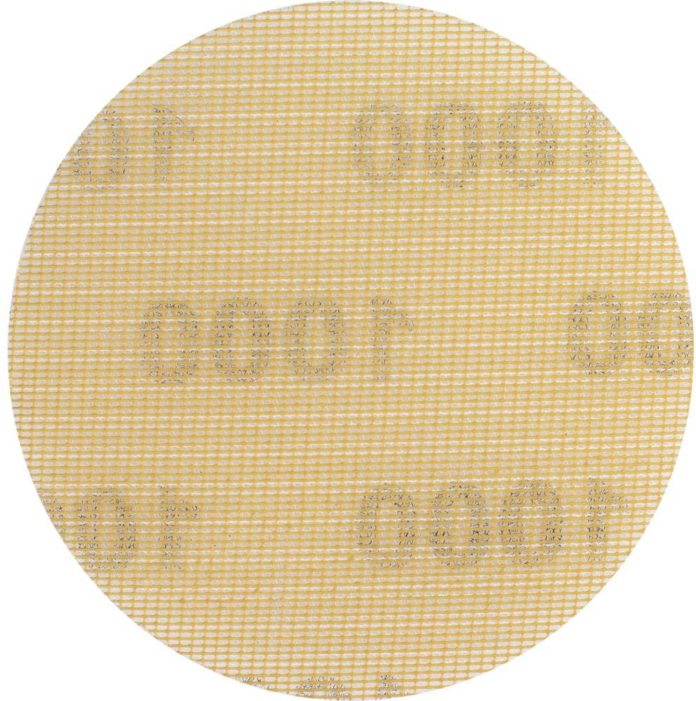 Rounded cut-out of a gold-coloured wire mesh, interwoven with fine woven lines, with faintly legible letters.