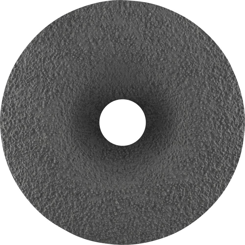 'Grey grinding wheel attachment with rough texture; central fixing point.'