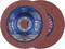 Two overlapping grinding discs with blue labelling. Brand 'Pferd', Type 'Polifan Curve PFR 125'. For metalworking.