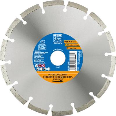 PFERD 68017221 Ds Psf Diamond cutting disc Diameter 178 mm Bore diameter 22.23 mm  1 pc(s)