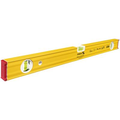 Yellow spirit level with transparent vials for precise levelling during construction or DIY work.
