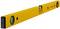 A yellow spirit level with two bubble vials and black end caps, bearing the logo and inscription 'STABILA', lying on a white background.