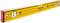 A yellow spirit level with two integrated bubble vials for measuring horizontal and vertical levels.