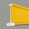 A yellow steel I-beam, typically used in construction.