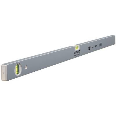 Spirit level with a grey casing and two vial windows. Use it to check horizontal or vertical alignment.