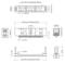 Technical drawing of a connector with dimensions. Contains top view, side view and front view. Dimensions vary depending on the number of contacts.