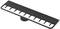 A black comb attachment for a hair clipper, with multiple graduated teeth for length regulation when cutting hair.