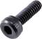 A black hexagon socket countersunk head bolt, typically used for precise assembly in machinery or furniture.