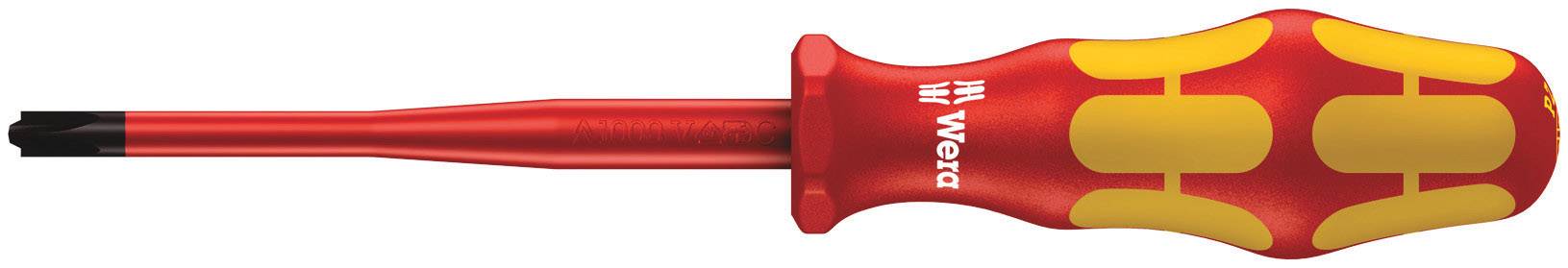 Slotted screwdriver with red and yellow handle by Wera, suitable for slotted screws.