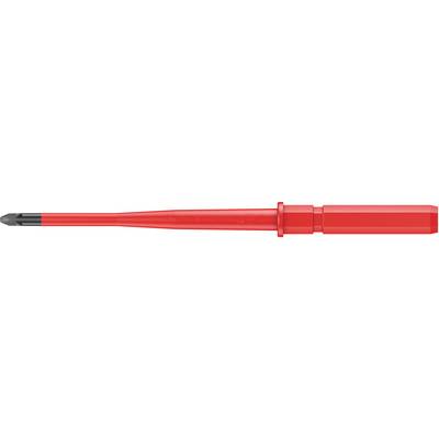 A red, isolated electrical connector for electrical applications, positioned horizontally.