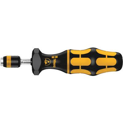 Screwdriver with ergonomic handle and interchangeable blade in black and orange, suitable for precise manual tasks.