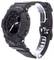 Black G-Shock watch with robust design, round digital display and side buttons. Strap with metal buckle.