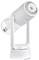 White, cylindrical fan with adjustable tilt angle, positioned on an optimally designed table stand. Ideal for desk use.