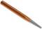 An orange centre punch tool for metalworking with a sharp, silver tip, used for marking points on metal.