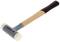 A hammer with a wooden handle and white rubber heads. Ideal for gentle striking without damaging the workpiece.