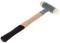 A rubber mallet with a wooden handle and two white rubber heads, used for precise work without damaging surfaces.
