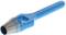 A blue metal punch with a conical silver tip, marked with '14 mm', used for creating holes in materials.