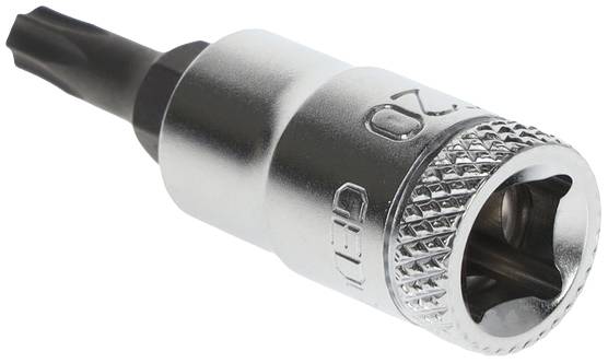 Silver-coloured hexagonal screw cap.