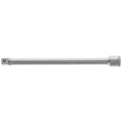 A silver extension bar with a square drive at one end and a knurled handle at the other, used for tool extension.