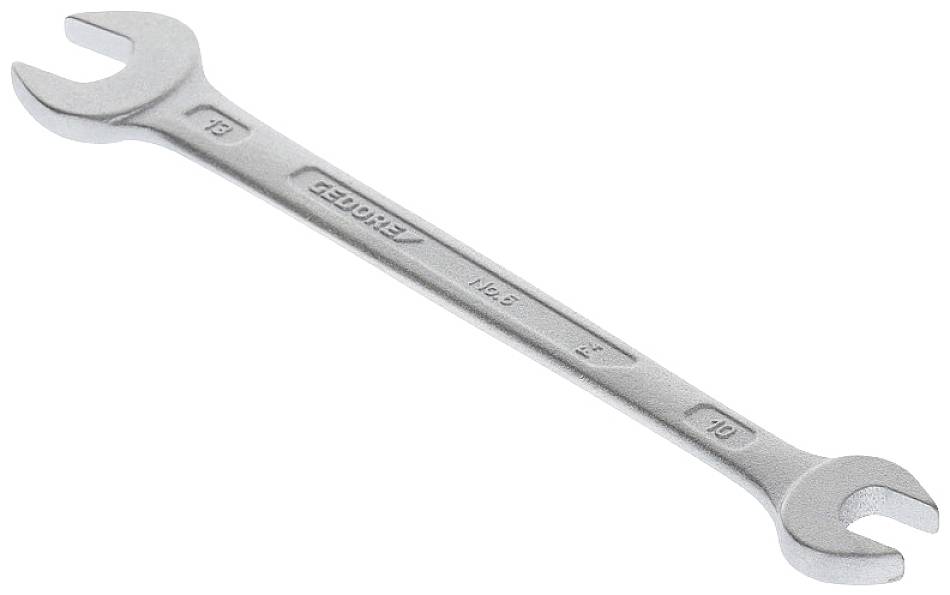 A silver double-ended spanner with an 8 mm and a 10 mm head, suitable for work on nuts and bolts.