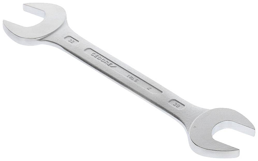 'Double-sided spanner on white background, with size markings for 32 and 30 mm visible.'
