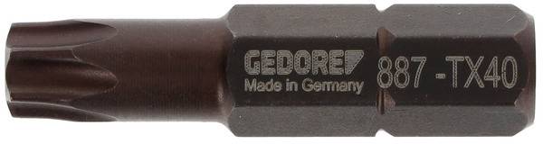 A Gedore Torx bit '887 TX40', manufactured in Germany, brown in colour, hexagonal in shape, suitable for use with screwdrivers.
