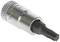 A silver Torx bit tip T25 for a screwdriver, with a knurled grip end for improved handling.