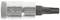 Metal bit attachment, Torx T25, with hexagonal drive. Used for screw work in furniture or electrical installation.