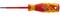 A screwdriver with an insulated handle and distinctive red and yellow colouration. The handle bears the inscription 'GEDORE'.