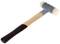 A rubber mallet with a light brown wooden handle and two white striking faces, perfect for tasks that should not leave marks.