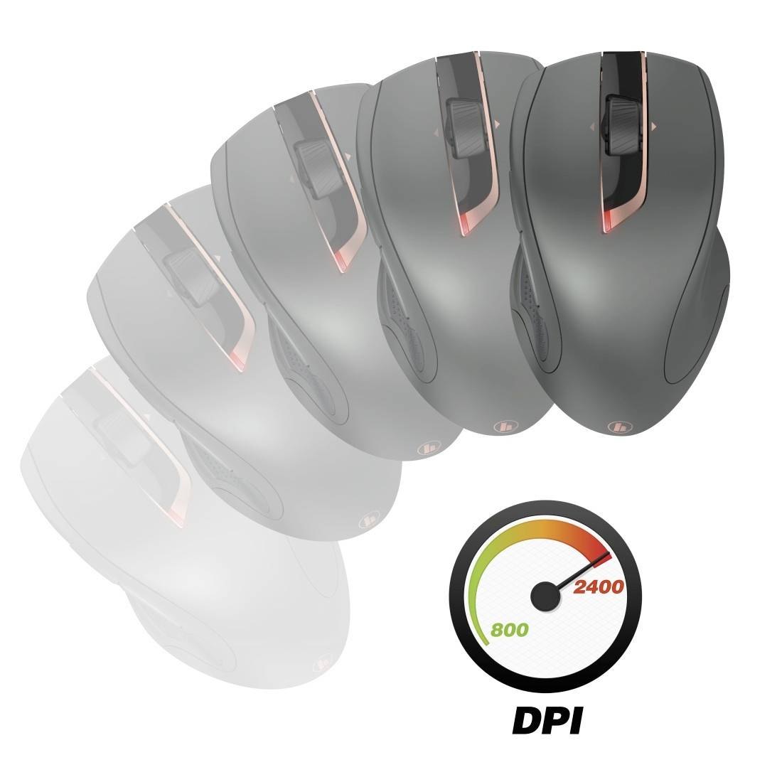 Hama MW-900 Mouse Radio Laser Black 7 Buttons 2400 dpi Quiet keypad-3