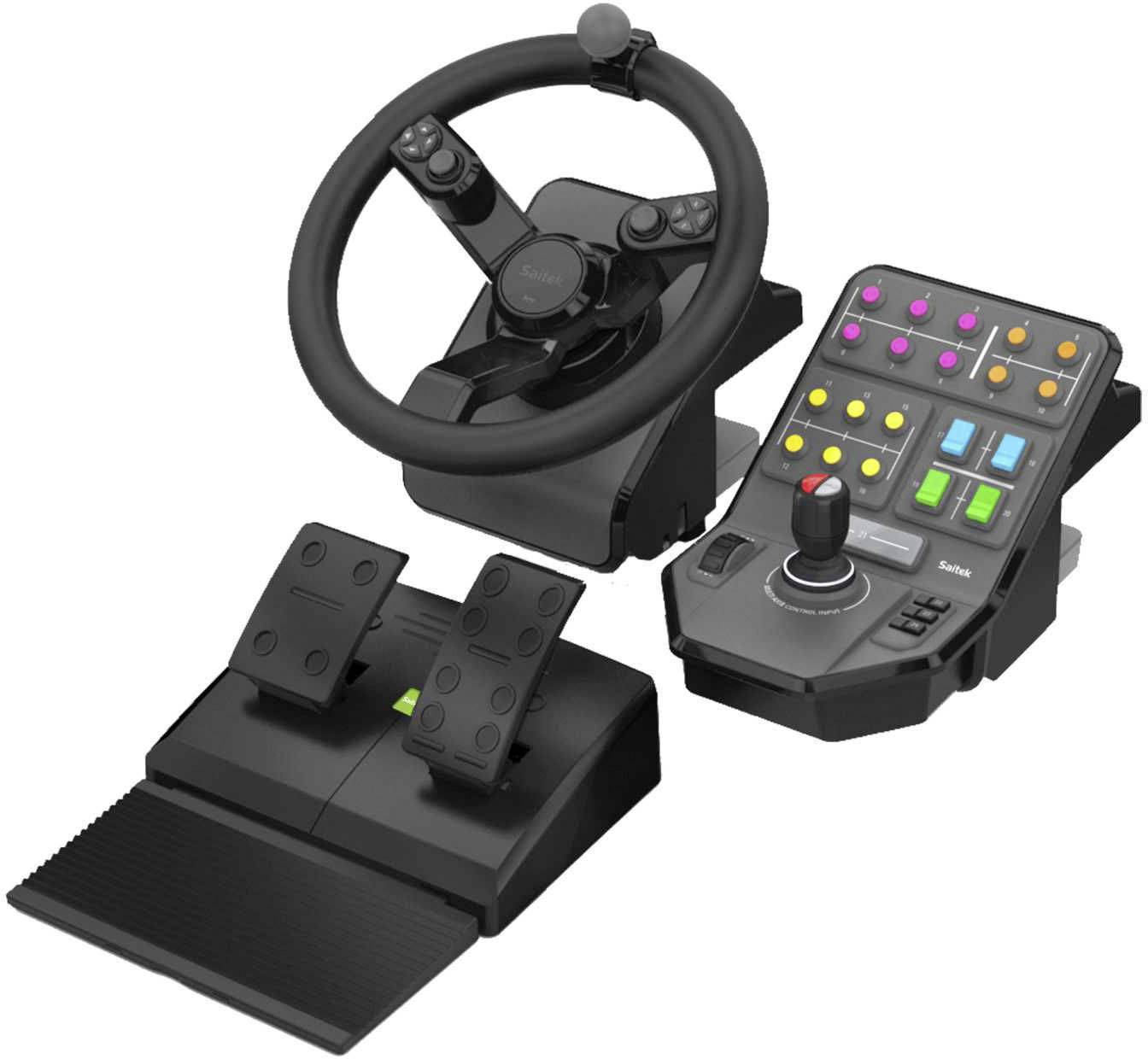 Logitech Gaming G Saitek Farm Sim Controller -N/A- EMEA Steering wheel PC Black incl. foot pedals