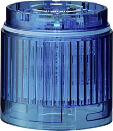 Blue, transparent water filter cartridge, cylindrical shape, vertical grooves. Main component in water filtration units.