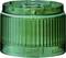 'Green, transparent water filter, cylindrical with a ribbed surface.'