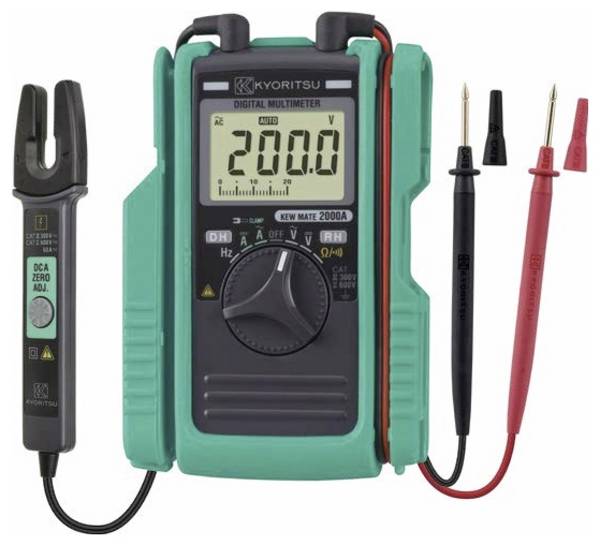 Kyoritsu KEW Mate 2000 A Handheld multimeter, Clamp meter Digital CAT III 300 V, CAT II 600 V Display (counts): 3400