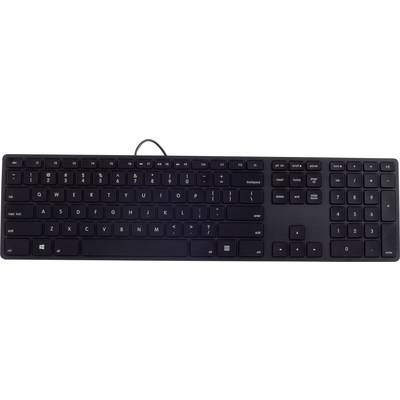 Matias FK318PCLBB-DE USB Keyboard German, QWERTZ, Windows® Black Backlit