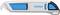 A silver safety knife with a blue sliding mechanism and the blue 'martor' inscription on the blade.