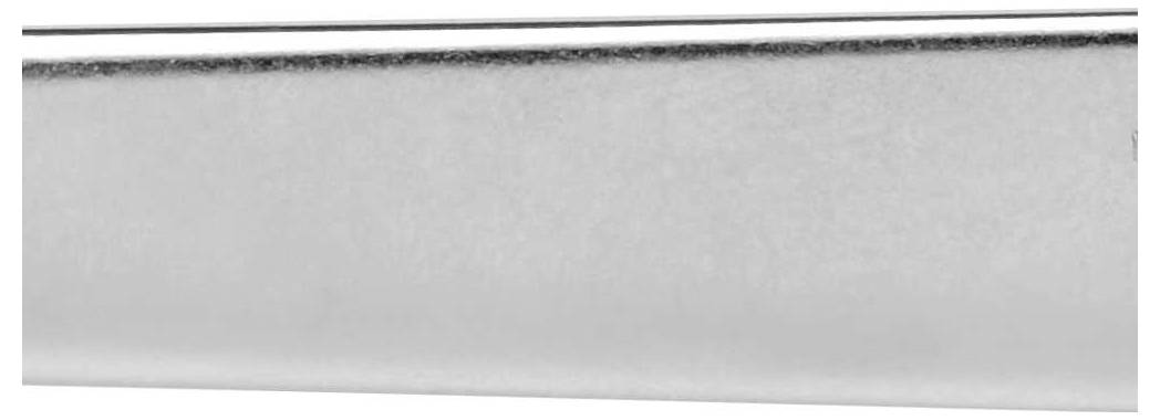 A long, grey metal beam against a white background.