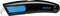 Black safety knife with blue handle, 'martor' brand name printed on it. Retractable blade for safe handling.