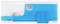 A blue and white correction roller with a sliding grip and 'NO' button, used for covering text errors on paper.
