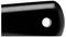 A black knife handle with a round hole at the end, against a white background.