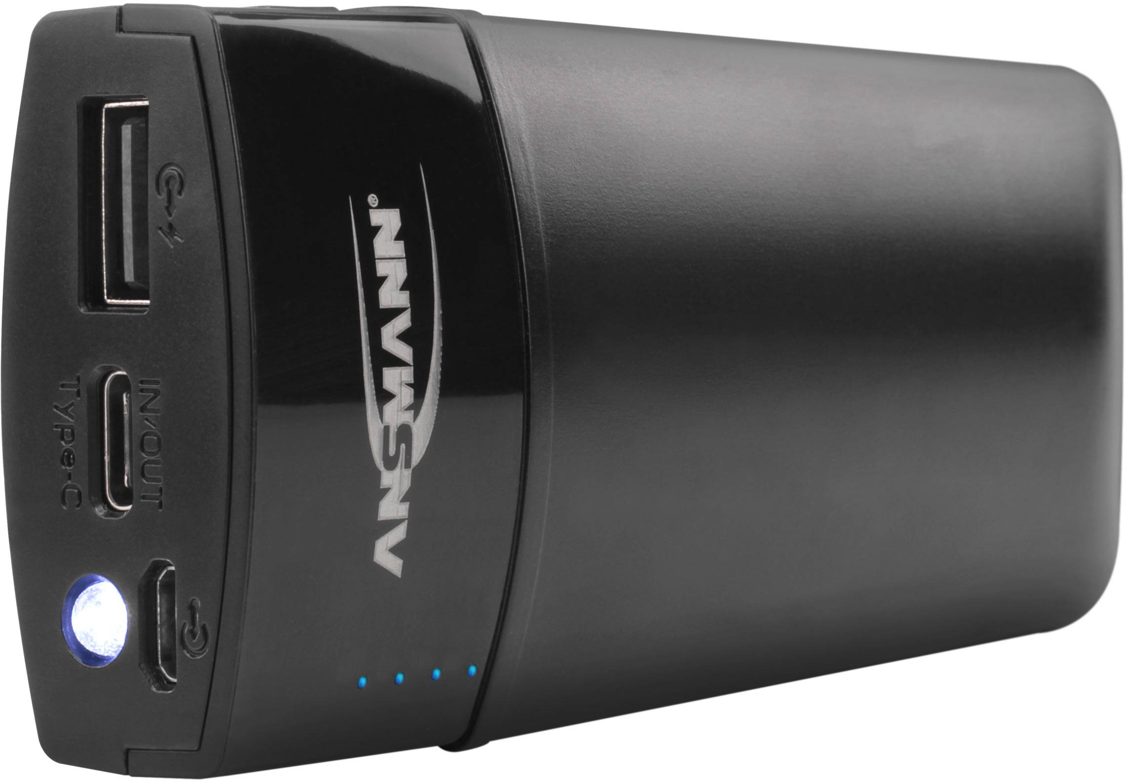 Ansmann 5.4 Typ C Power bank 5000 mAh Smart IC Li-ion Micro USB, USB C® Black Status display, Torch-1