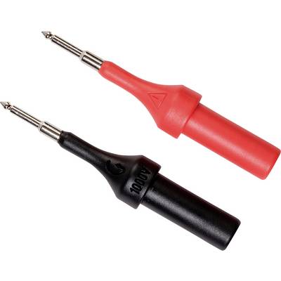 'Red and black multimeter test probes: One red positive and one black negative probe, both insulated.'