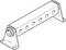 Technical drawing of a rectangular mounting bracket with screw holes and mounting angles at both ends.